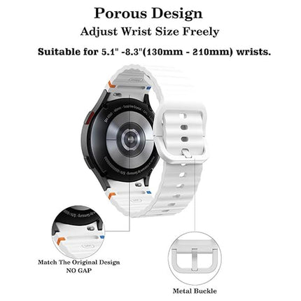 White For Samsung Galaxy Watch 7 6 5 4 FE 40mm 44mm Sport Silicone Watch Band Strap Au