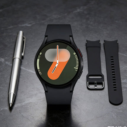 Samsung Galaxy Watch 7 4 5 6 Pro Classic 40 44 43 45 47 mm Silicone Replace Band Black