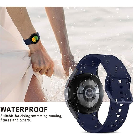 Samsung Galaxy Watch 7 4 5 6 Pro Classic 40 44 43 45 47 mm Silicone Replace Band Midnight Blue