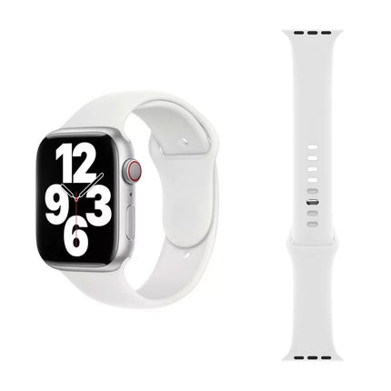 Silicone Sports Band For Apple Watch Series 2-7/SE 38mm 44mm White