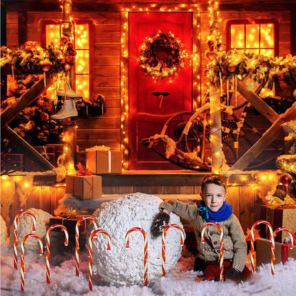 5 Packs Solar Powered LED Christmas Sugar Light Outdoor Garden Lamp Warm