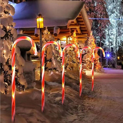 5 Packs Solar Powered LED Christmas Sugar Light Outdoor Garden Lamp Warm