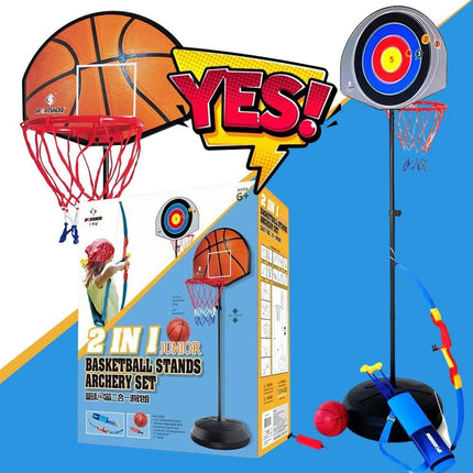 2 - in - 1 Kids Basketball Hoop and Archery Game Set Toys Gift Sport Center