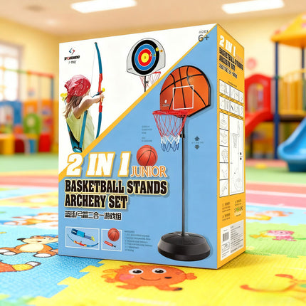 2 - in - 1 Kids Basketball Hoop and Archery Game Set Toys Gift Sport Center