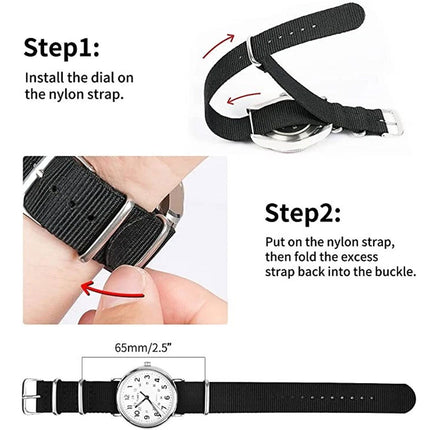 Breathable Watch Straps for NATO Style Wristwatches Band Black