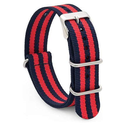 Breathable Watch Straps for NATO Style Wristwatches Band Black&Red
