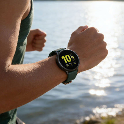 Samsung Galaxy Watch Replacement Band Dot Pattern Olive Green