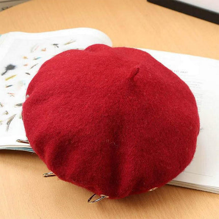 Unisex Beanie Lady Wool French Beret Hat Cap Winter Warm Iron Ring Design Rock Splendid&Co.