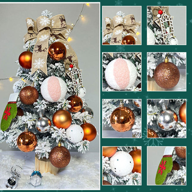 60cm Mini Tabletop Christmas Tree Xmas Balls Decorations Baubles Party Ornament