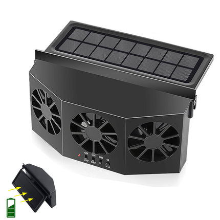 Solar Powered Car Cooling Fan Cooler Auto Window Air Vent Exhaust Ventilation