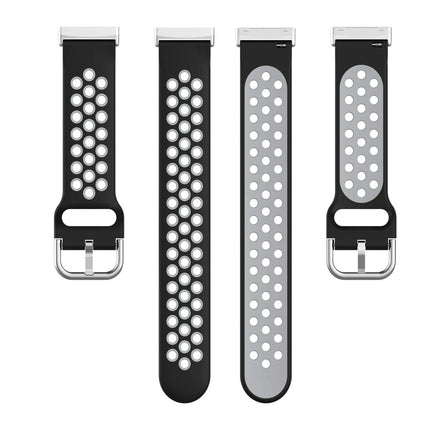 Black & Grey Fitbit Versa 3, Versa 4 & Sense,  Sense2 Watch Strap Replacement Silicone Sports Wrist Band