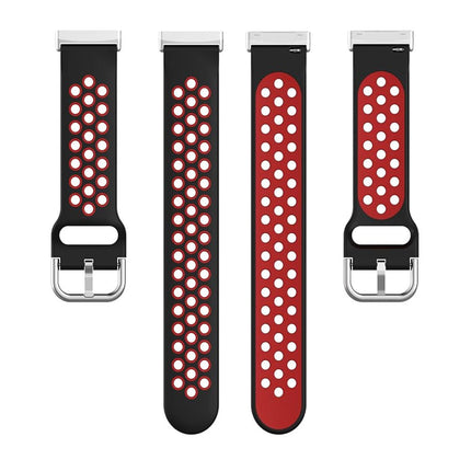 Black & Red Fitbit Versa 3, Versa 4 & Sense,  Sense2 Watch Strap Replacement Silicone Sports Wrist Band
