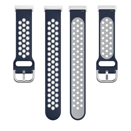 Blue & Grey Fitbit Versa 3, Versa 4 & Sense,  Sense2 Watch Strap Replacement Silicone Sports Wrist Band