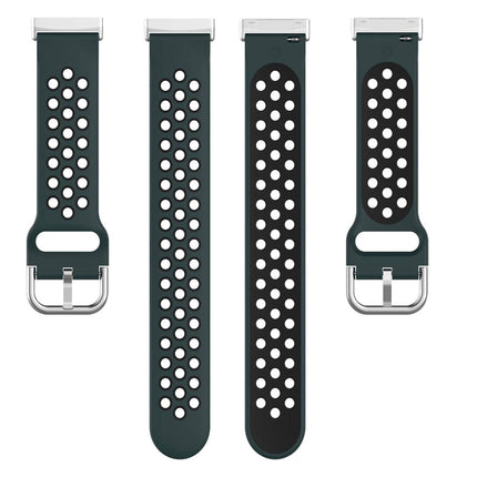 Olive & Black For Fitbit Versa 4 3 Sense 2 Watch Strap Replacement Silicone Wrist Band Bands
