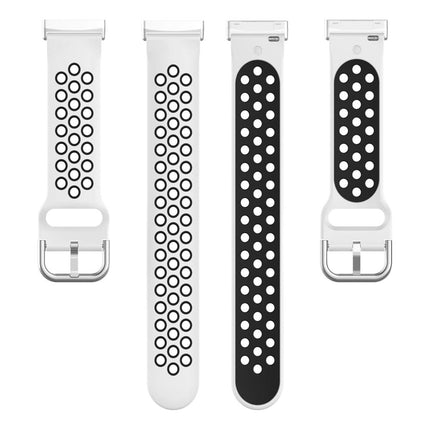White & Black Fitbit Versa 3, Versa 4 & Sense,  Sense2 Watch Strap Replacement Silicone Sports Wrist Band