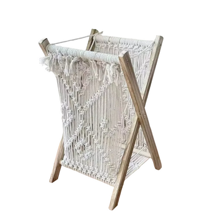 Folding Cotton Storage Rack Woven Magazine Shelves Baskets bookshelf Holder