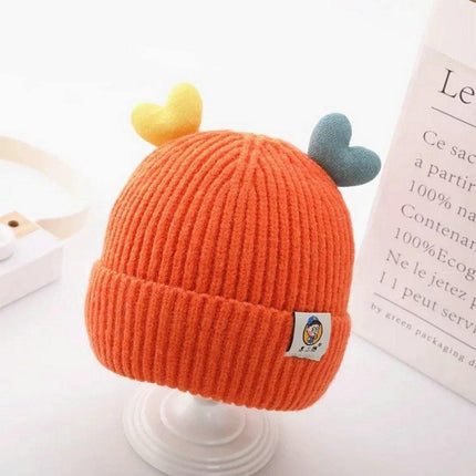 Warm Stretchy Baby Beanie Hat With Heart Horn Splendid&Co.