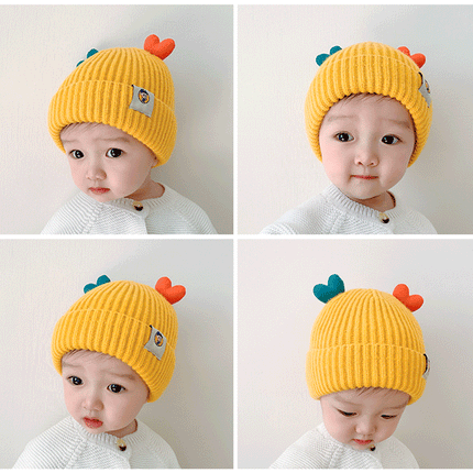 Warm Stretchy Baby Beanie Hat With Heart Horn Splendid&Co.