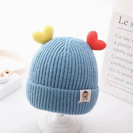 Warm Stretchy Baby Beanie Hat With Heart Horn Splendid&Co.