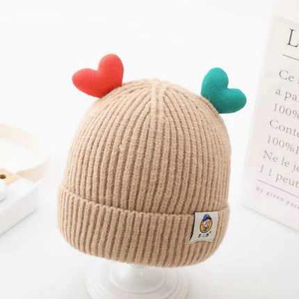 Warm Stretchy Baby Beanie Hat With Heart Horn Splendid&Co.