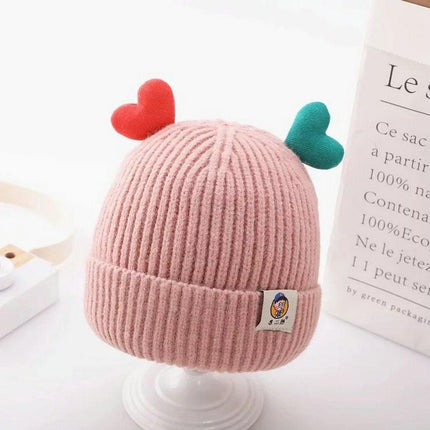 Warm Stretchy Baby Beanie Hat With Heart Horn Splendid&Co.