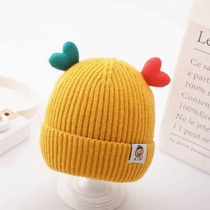 Warm Stretchy Baby Beanie Hat With Heart Horn Splendid&Co.