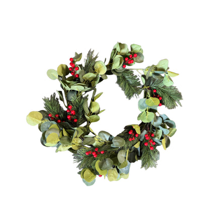 180cm Christmas Eucalyptus & Berry Garland with Pine Needles Festive Greenery Decor