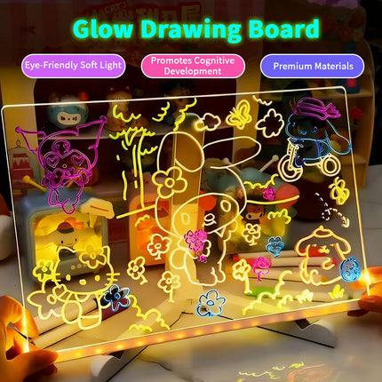 30*20CM LED Note Board With Colors Acrylic Dry Erase Board With Light