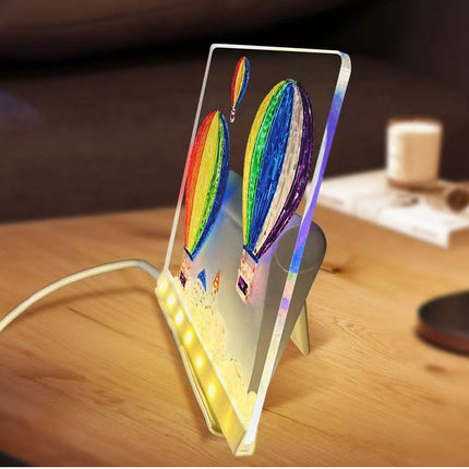 30*20CM LED Note Board With Colors Acrylic Dry Erase Board With Light