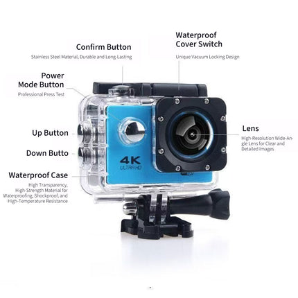 4K 2'' Ultra HD 1080P Sport WiFi 16MP Cam Action Camera DV Video Recorder Go Pro