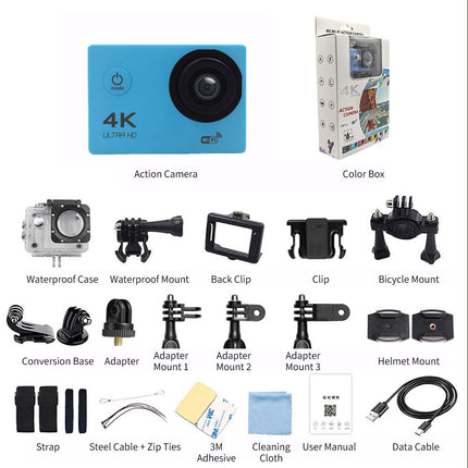 4K 2'' Ultra HD 1080P Sport WiFi 16MP Cam Action Camera DV Video Recorder Go Pro
