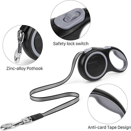 8m Heavy Duty Dog Automatic Retractable Traction Walking Lead Leash Anti-Tangle