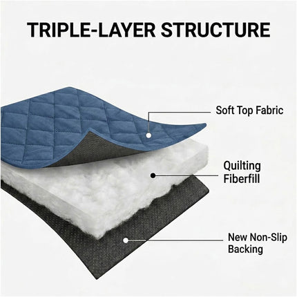 Sofa Cover Quilted Couch Covers Lounge Pet Protector Slipcovers Blue 55*196CM