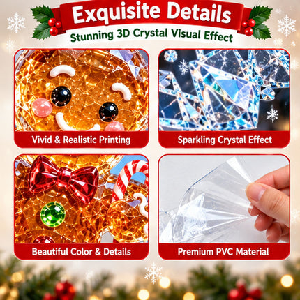 New The Gingerbread Man Christmas Window Glass Sticker Decal Mural Home Decoration Wall Stickers