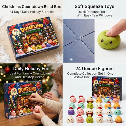 2026 Christmas Squishies Advent Calendar, 24 Days Dumpling Toys Countdown Gift