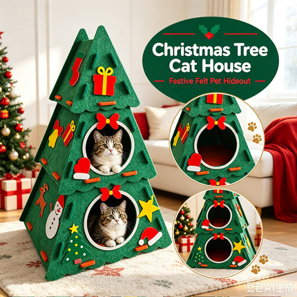 Christmas Tree Cat Tree Tower Cats Beds Furniture Cat House
