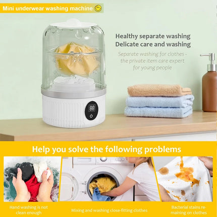 1L Underwear Washer Rechargeable Mini Washing Machine Cordless Laundry Machine