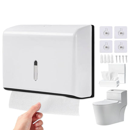 Wall Mounted Hand Paper Towel Dispenser Toilet Holder Home Bathroom Tissue Box