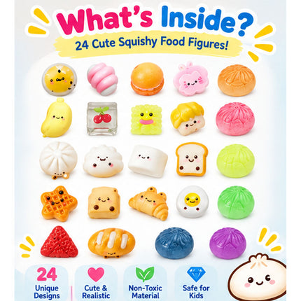 24 Days Mini Christmas SquishiesAdvent Calendar Dumpling SquishyToys Boys  And  Girls Xmas Gift