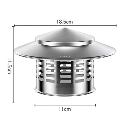 1Pc 75-200mm Fireplace Chimney Caps Roof Cowl Metal Top-Hat Flue Rain Cap Cover