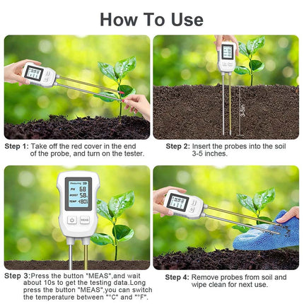 3 in 1 Digital LCD Soil Tester PH/Moisture/Temperature High Accuracy Soil Meter