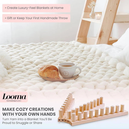 Wooden Knitting Loom Kit Thick Blanket Loom Weaving Loom Adjustable Size
