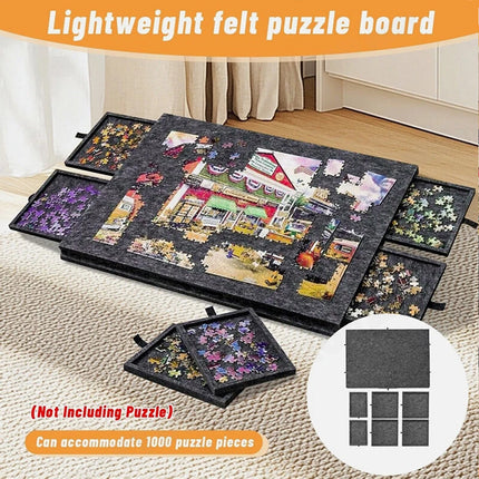 1000Pcs jigsaw Puzzle Board Portable Felt Puzzle Plateau 6 Drawers Puzzle Table