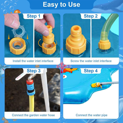 Inflatable Water Splash Mat  Outdoor Sprinkler Pad Wading Play Pool Toy