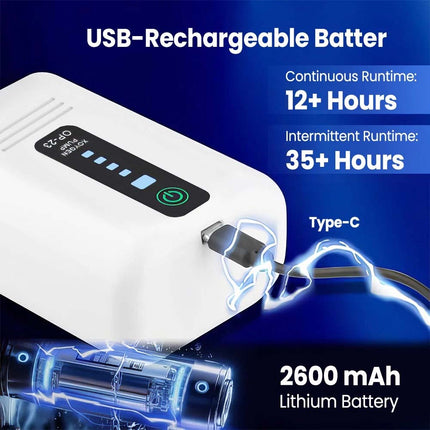 Ultra Quiet Portable USB Rechargeable Aquarium Fish Tank Oxygen Air Pump Aerator