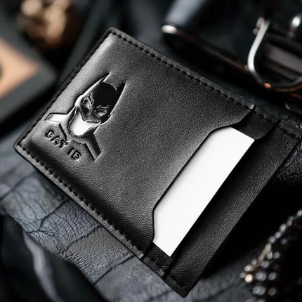 5Pcs Leather Bat ID Wallet Superhero Face Eyes Cutout Card Holder Perfect Gift