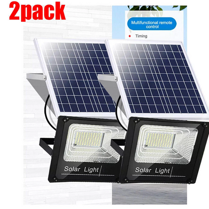 2PK 30000LM Solar Flood Lights Security Wall Yard Street Lamp Path Lamps Outdoor
