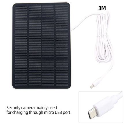 4W Solar Panel For Wireless Camera for Eufy Eufycam Cam With 3m USB Charge Cable Blcack