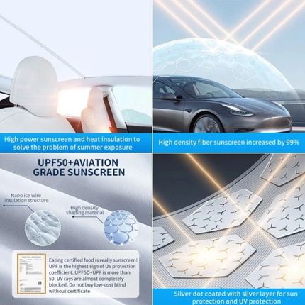Sunshade Sun Roof Shade Sunroof UV Window Cover Ice Crystals For Tesla Model Y