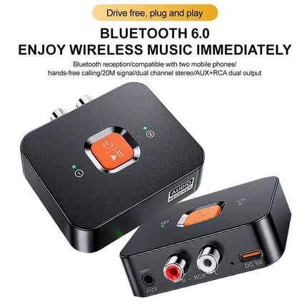 Bluetooth 6.0 Receiver Adapter for Speakers 3.5mm Jack RCA Wireless Audio Stream